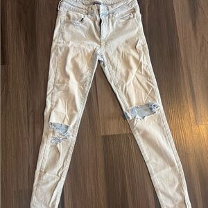 American Eagle Ripped Light Blue Jeans/Jeggings
